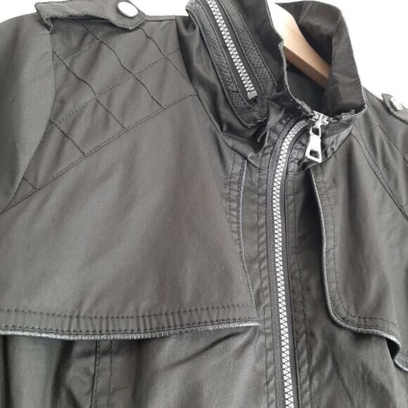 SAM EDELMAN Full-Zip Utility Jacket  Windbreaker Black Sz XS - Picture 6 of 13